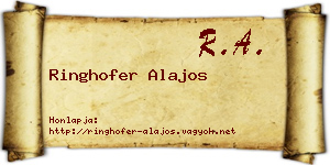 Ringhofer Alajos névjegykártya